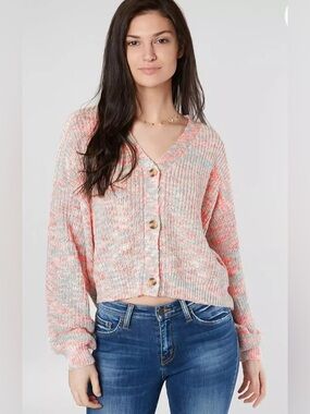 Willow + Root Space Dyed Cardigan Sweater By Buckle Spring Cropped Sweater